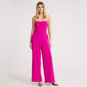 Express Pink Strapless Jumpsuit